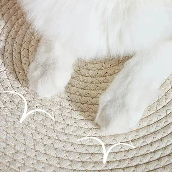 Cama Redonda de Ratán Tejida a Mano para Gatos | Fresca y Resistente