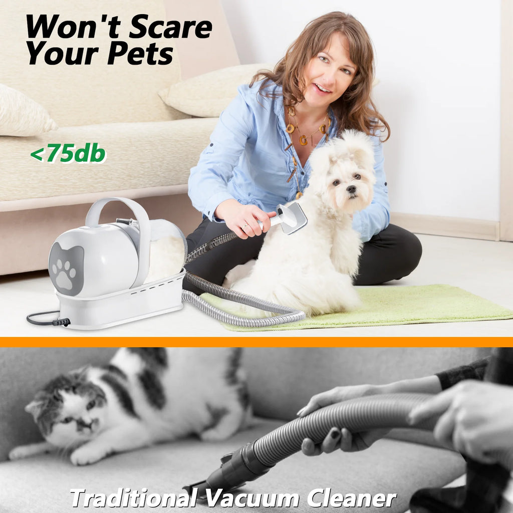 Aspiradora y Secadora 7 en 1 para Mascotas 400W | Kit Completo de Grooming