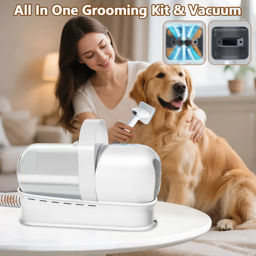 Aspiradora y Secadora 7 en 1 para Mascotas 400W | Kit Completo de Grooming