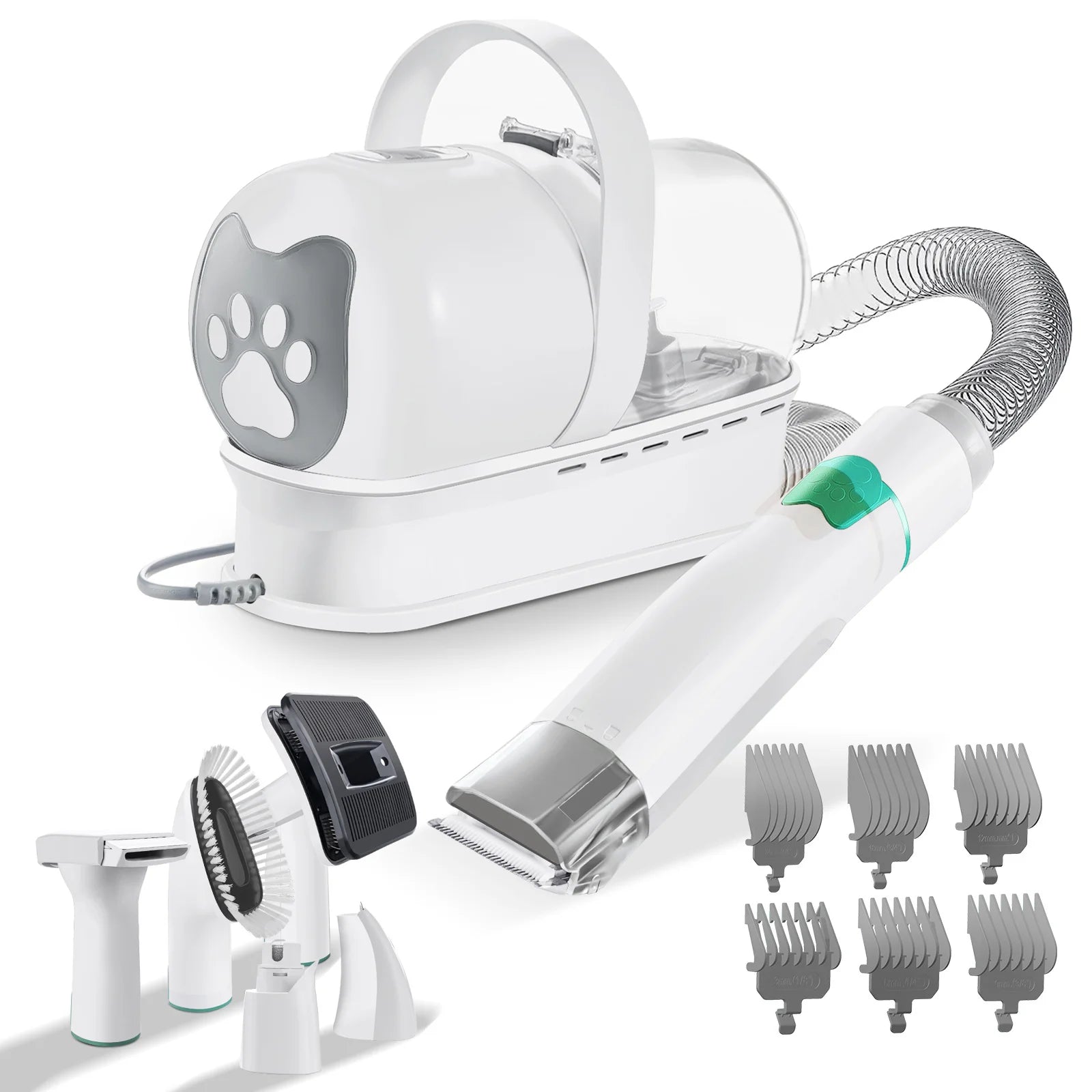 Aspiradora y Secadora 7 en 1 para Mascotas 400W | Kit Completo de Grooming